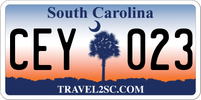 SC license plate CEY023
