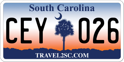 SC license plate CEY026