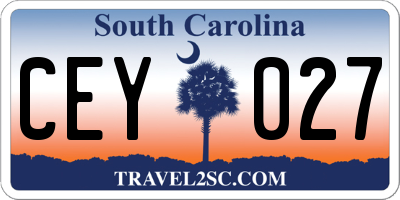 SC license plate CEY027