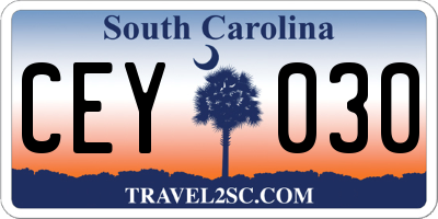 SC license plate CEY030