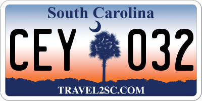 SC license plate CEY032