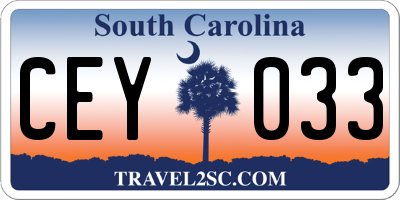 SC license plate CEY033