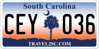 SC license plate CEY036