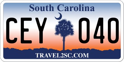 SC license plate CEY040