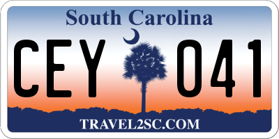 SC license plate CEY041