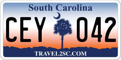 SC license plate CEY042
