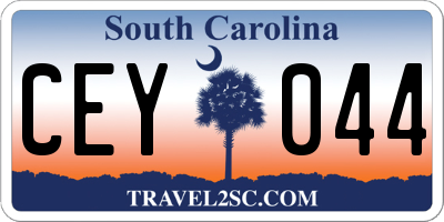 SC license plate CEY044