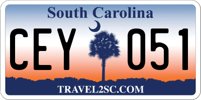 SC license plate CEY051