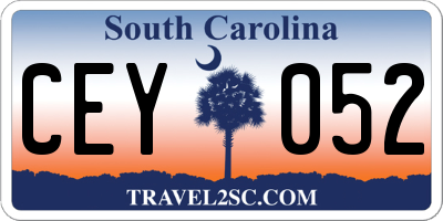 SC license plate CEY052