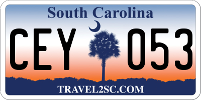 SC license plate CEY053