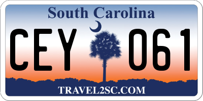 SC license plate CEY061