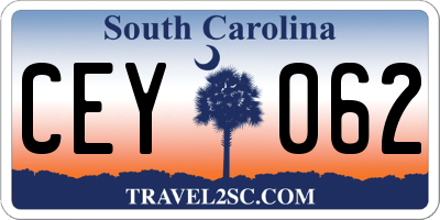 SC license plate CEY062