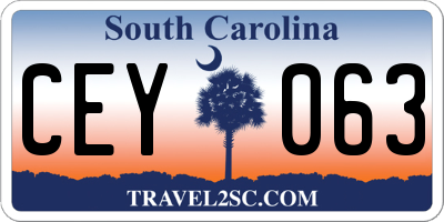 SC license plate CEY063