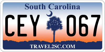 SC license plate CEY067