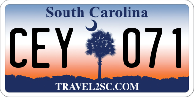 SC license plate CEY071