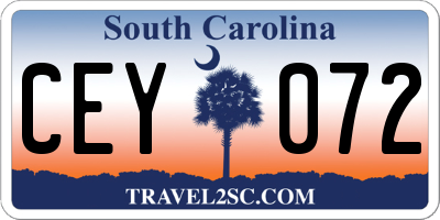 SC license plate CEY072