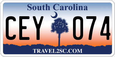 SC license plate CEY074