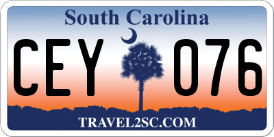 SC license plate CEY076