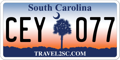 SC license plate CEY077