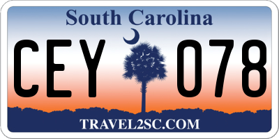 SC license plate CEY078