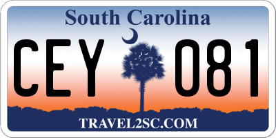 SC license plate CEY081