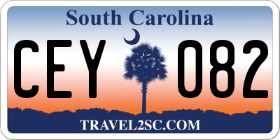 SC license plate CEY082