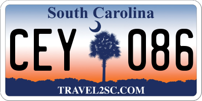 SC license plate CEY086