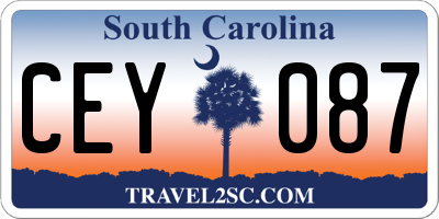 SC license plate CEY087