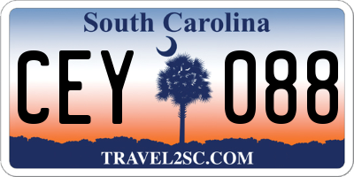 SC license plate CEY088