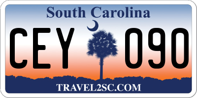 SC license plate CEY090