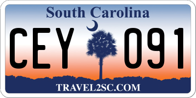 SC license plate CEY091