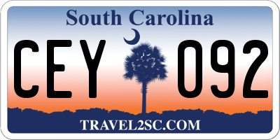 SC license plate CEY092