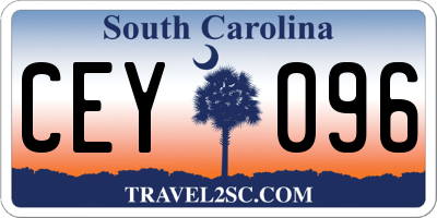 SC license plate CEY096