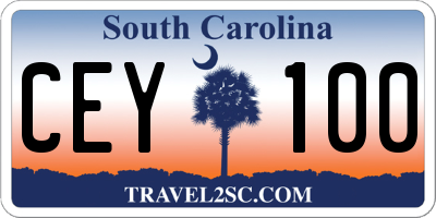SC license plate CEY100