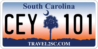 SC license plate CEY101