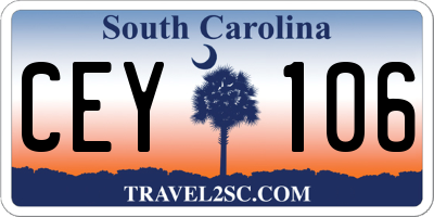 SC license plate CEY106