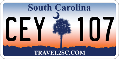 SC license plate CEY107