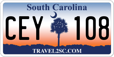 SC license plate CEY108