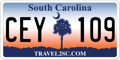 SC license plate CEY109