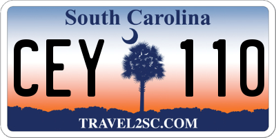 SC license plate CEY110