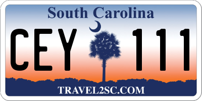 SC license plate CEY111