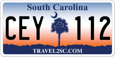 SC license plate CEY112