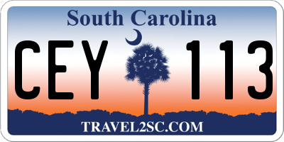 SC license plate CEY113