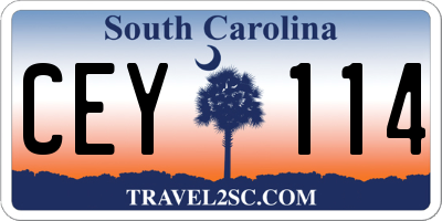 SC license plate CEY114