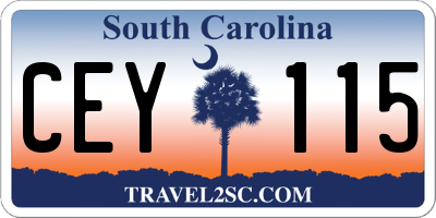 SC license plate CEY115