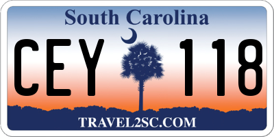 SC license plate CEY118