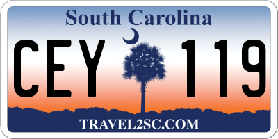 SC license plate CEY119