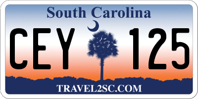 SC license plate CEY125