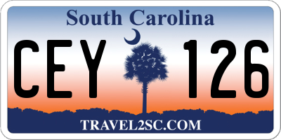 SC license plate CEY126