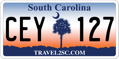 SC license plate CEY127